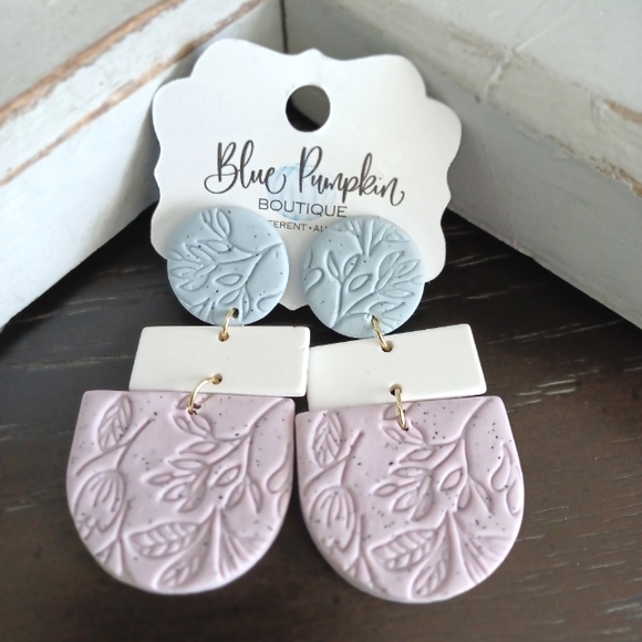 Private Label Jewelry - Floral Impression Clay Polymer Earrings